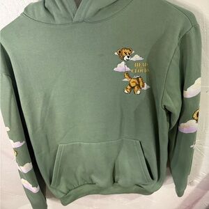 Green Hoodie with Bear Design